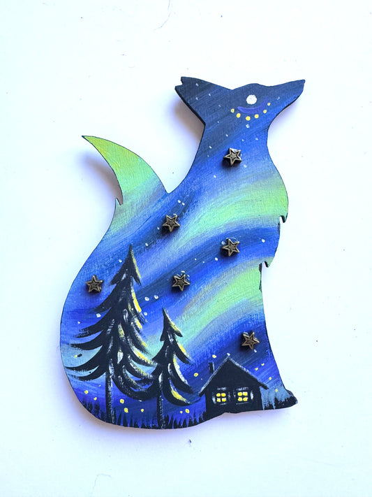 Hand-painted EYCIIR fox MAGNET / Kézzel festett EYCIIR róka mágnes