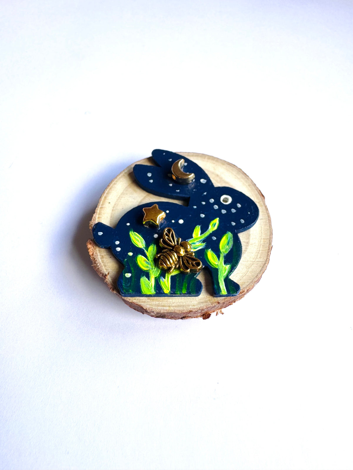 Hand-painted mini wooden MAGNET / Kézzel festett mini fakorong MÁGNES