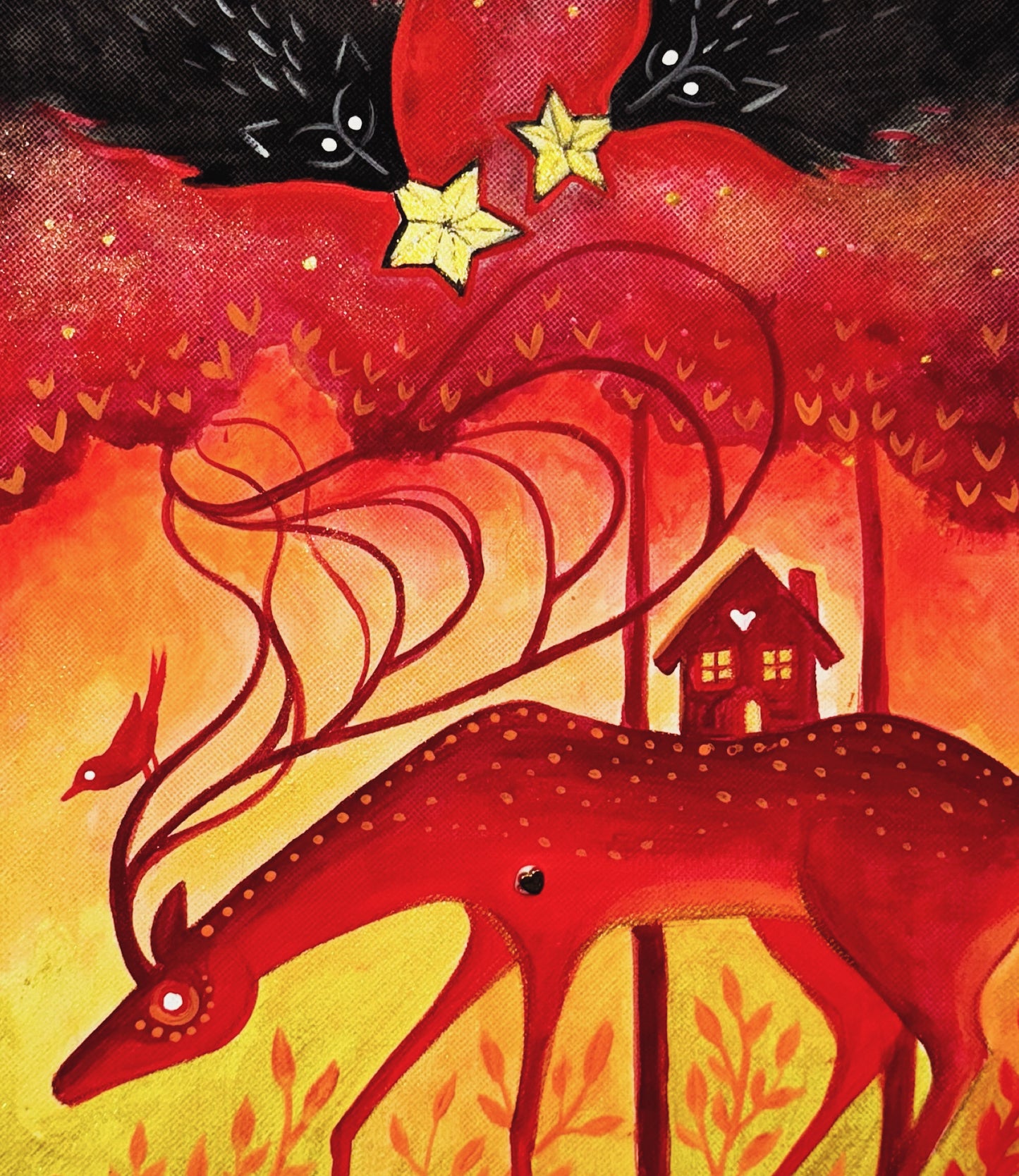 Original ROUND acrylic painting on canvas / Eredeti akrilfestmény KEREK vásznon