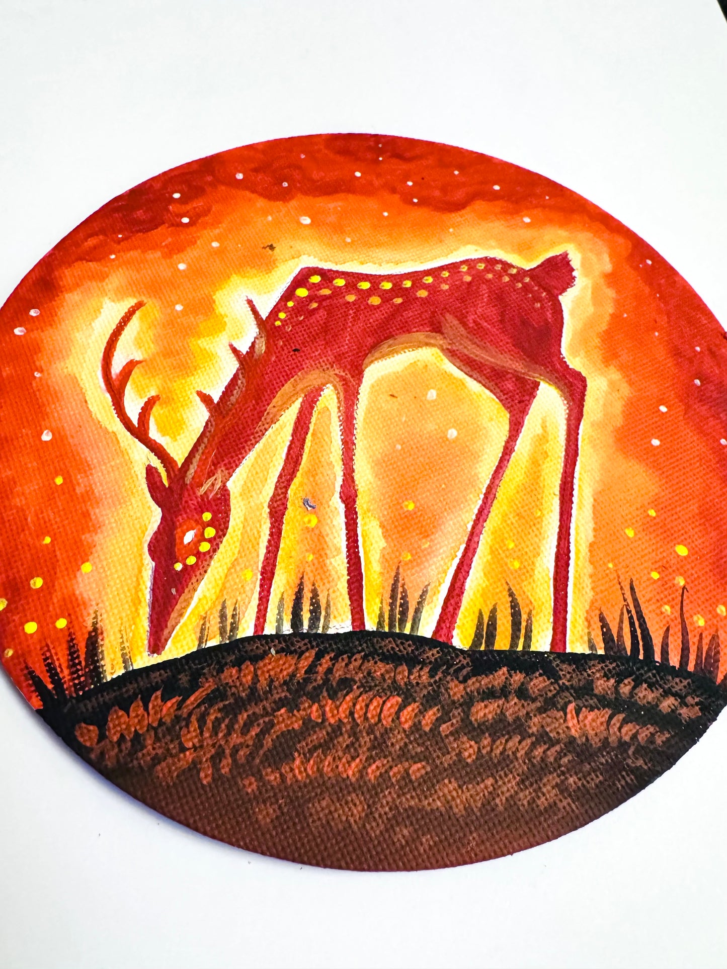 Original ROUND magnetic acrylic painting on canvas / Eredeti akrilfestmény KEREK vásznon (mágneses)