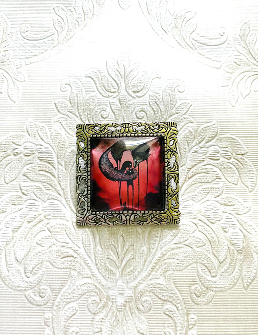 Square brooch / Négyzetes bross