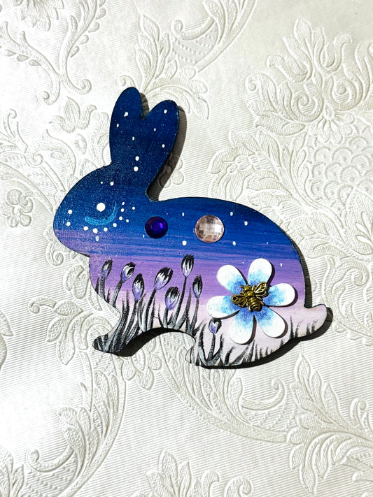 Hand-painted rabbit MAGNET / Kézzel festett nyuszi mágnes