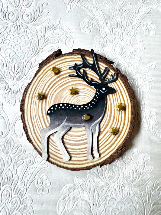 Hand-painted mini wood slice MAGNET / Kézzel festett mini fakorong mágnes