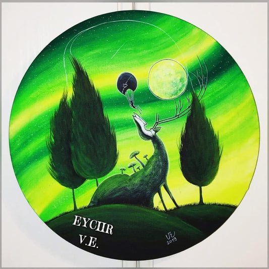 Original ROUND acrylic painting on canvas / Eredeti akrilfestmény KEREK vásznon