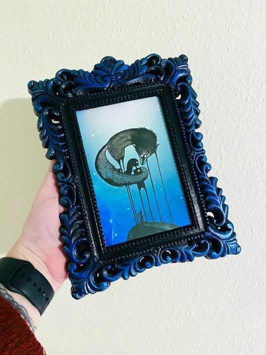 Mini framed art print in an ornate frame / Mini keretezett művészi nyomat díszes keretben