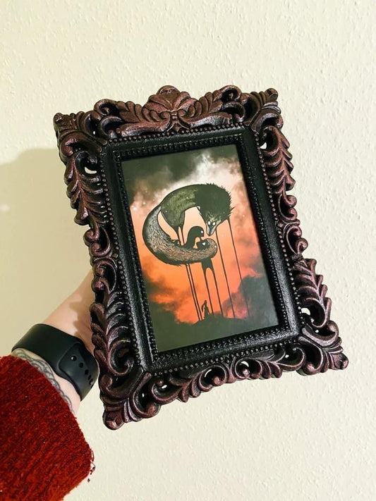 Mini framed art print in an ornate frame / Mini keretezett művészi nyomat díszes keretben