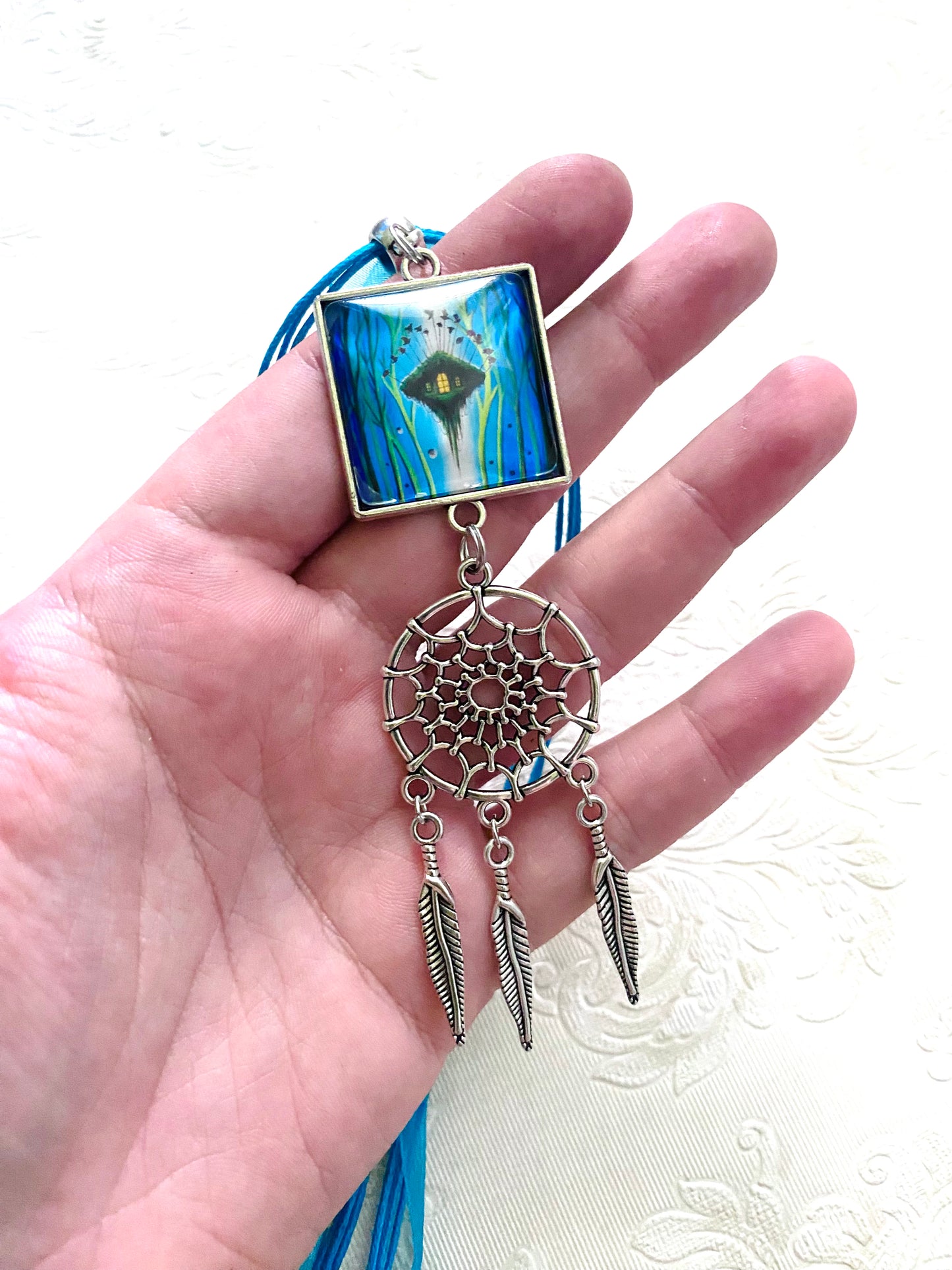 Dream-catcher pendant / Álomfogó medál egyedi grafikával