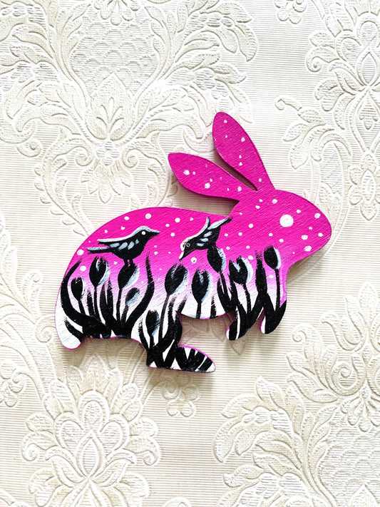 Hand-painted bunny magnet / Kézzel festett nyuszi mágnes