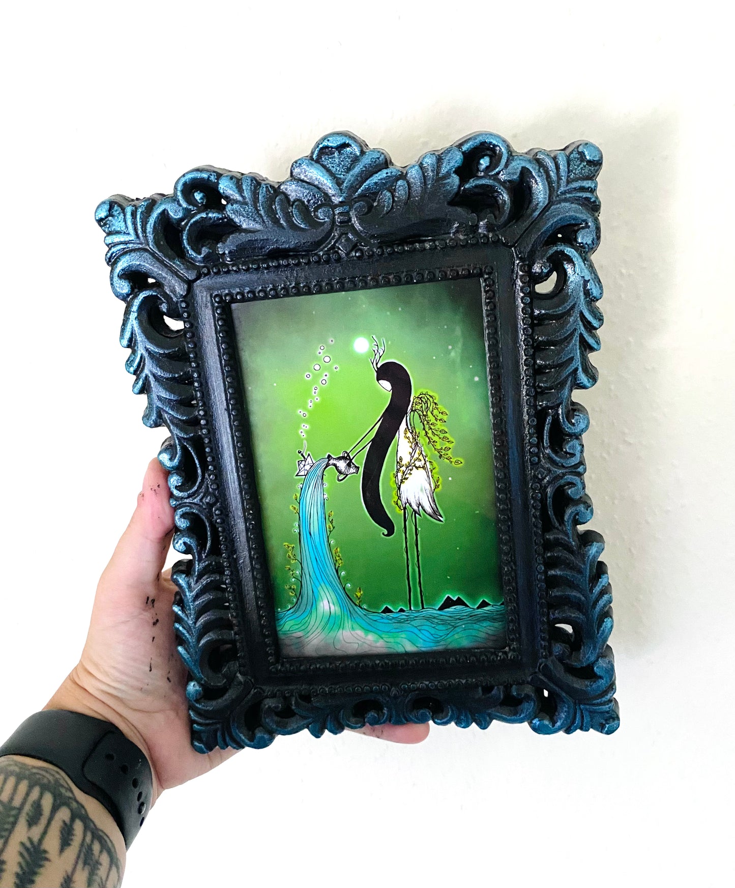 Mini framed art print in an ornate frame / Mini keretezett művészi nyomat díszes keretben