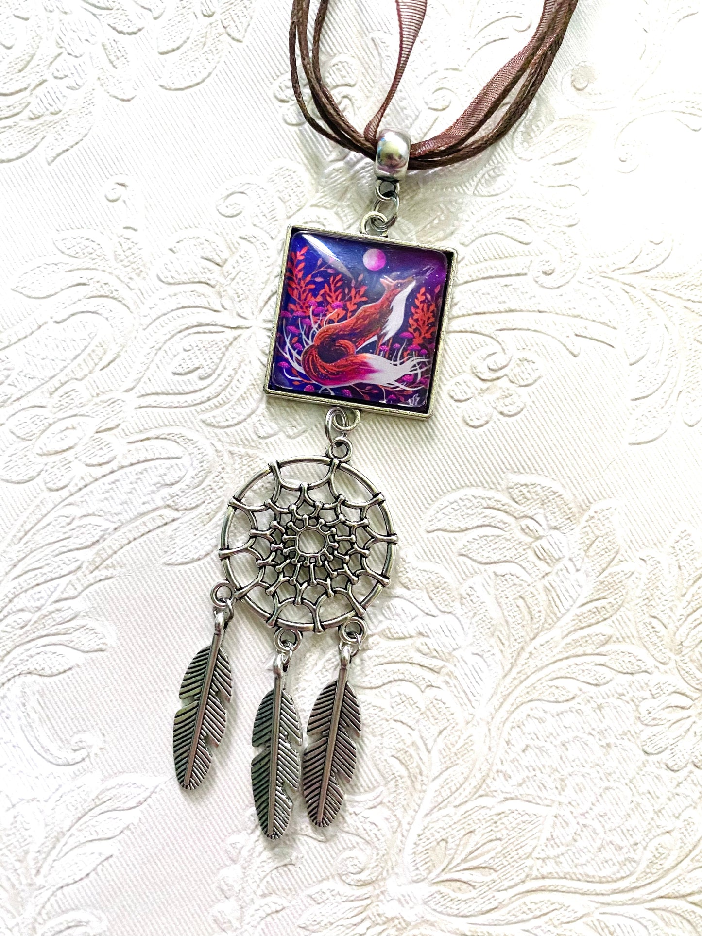 Dream-catcher pendant / Álomfogó medál egyedi grafikával