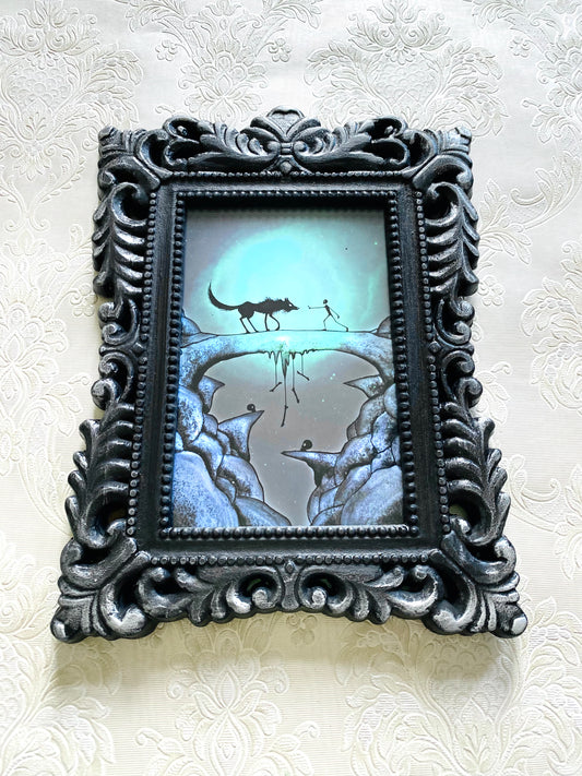 Mini framed art print in an ornate frame / Mini keretezett művészi nyomat díszes keretben