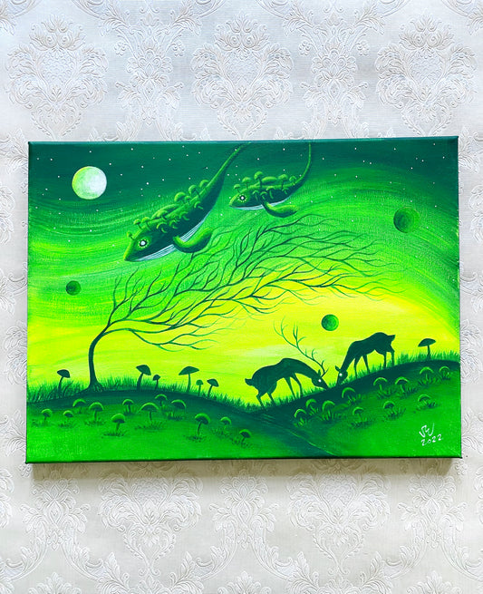 Originales Acrylgemälde auf Leinwand / Eredeti akrilfestmény vásznon