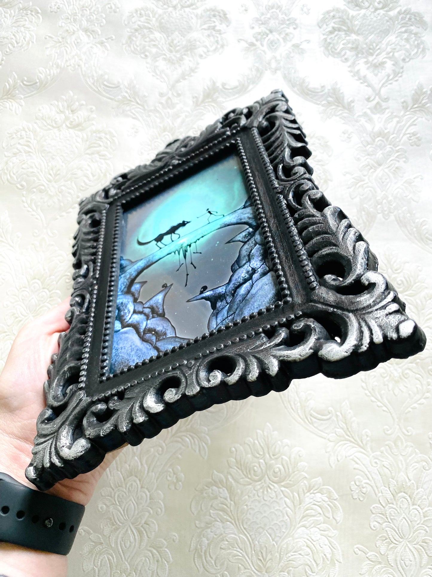 Mini framed art print in an ornate frame / Mini keretezett művészi nyomat díszes keretben