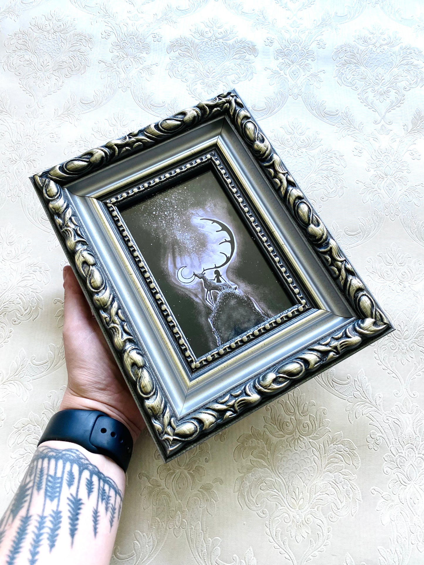 Mini framed art print in an ornate frame / Mini keretezett művészi nyomat, díszes keretben