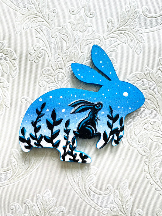 Hand-painted bunny magnet / Kézzel festett nyuszi mágnes