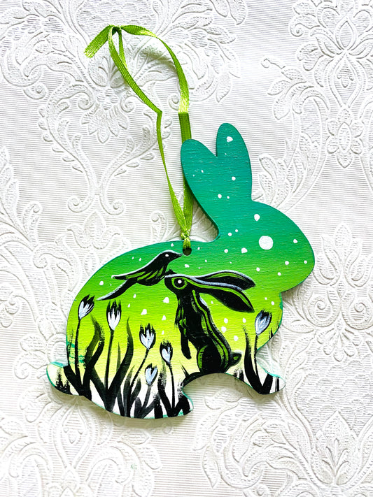 Hand-painted rabbit ornament / Kézzel festett nyuszi dísz