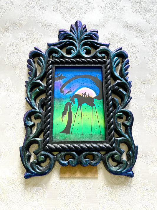 Mini framed art print in an ornate frame / Mini keretezett művészi nyomat díszes keretben