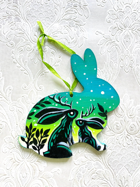 Hand-painted rabbit ornament / Kézzel festett nyuszi dísz