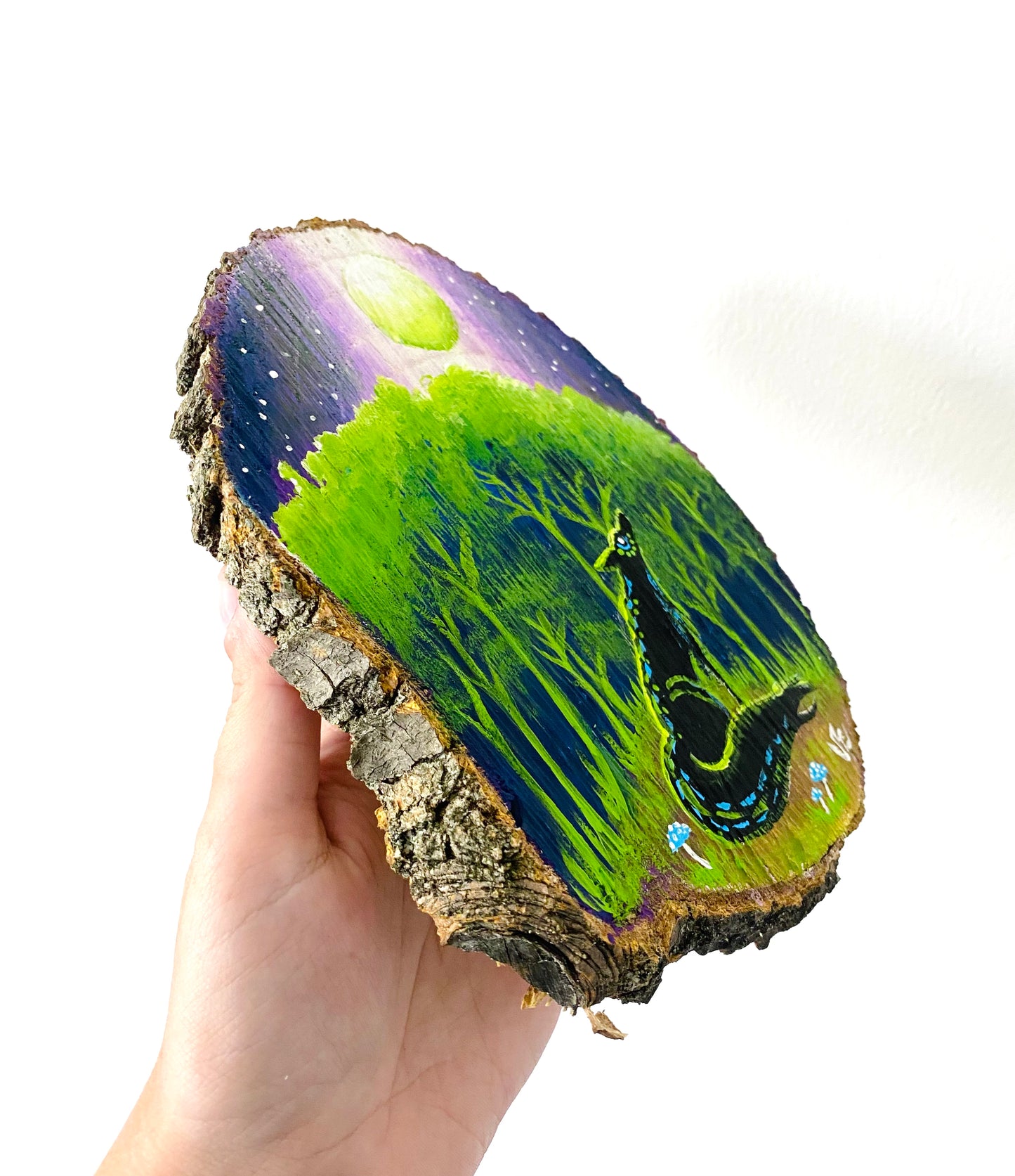 MEDIUM hand-painted wood slice / Közepes kézzel festett fakorong