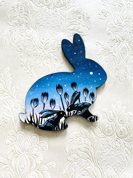 Hand-painted bunny magnet / Kézzel festett nyuszi mágnes