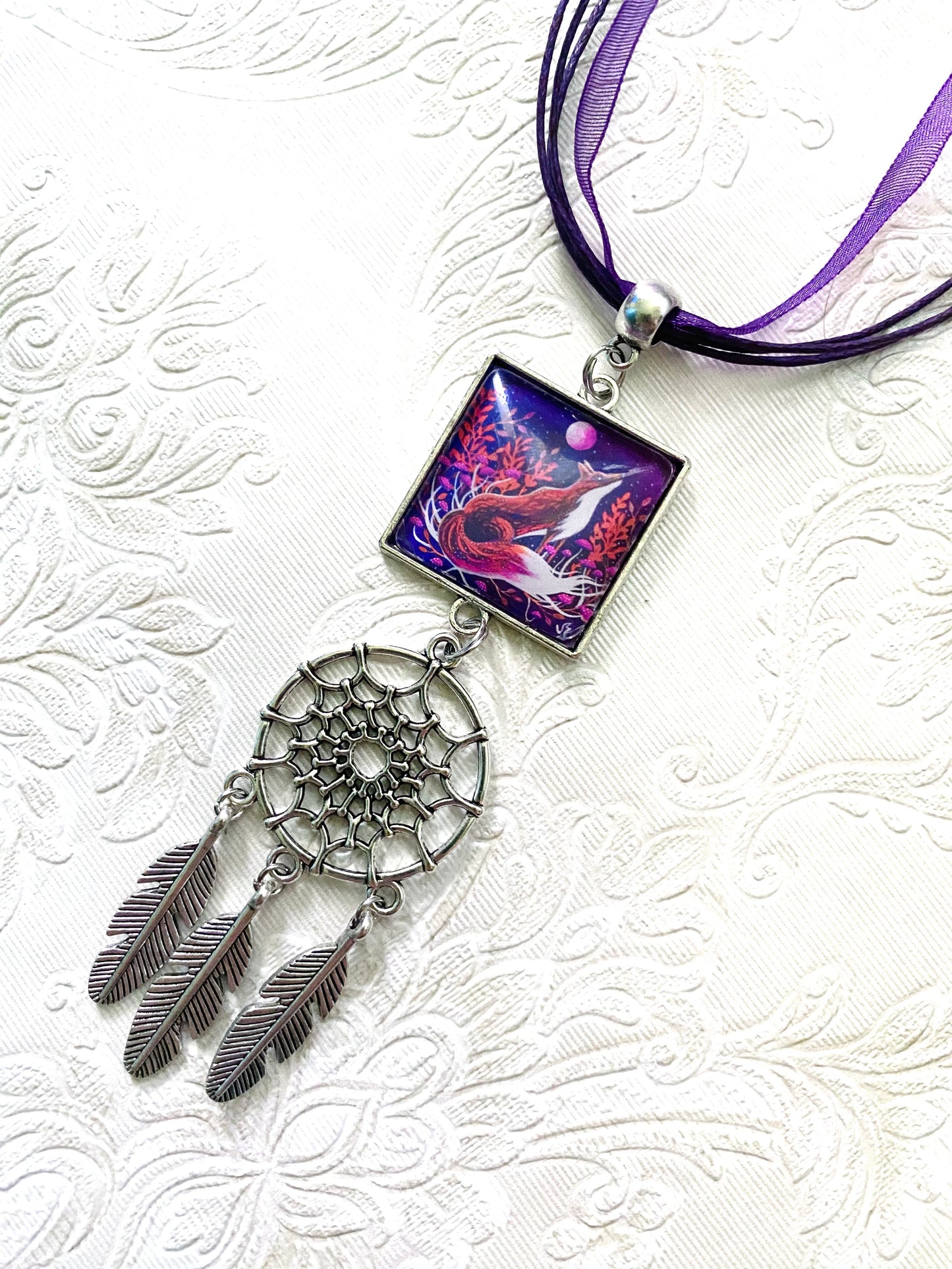 Dream-catcher pendant / Álomfogó medál egyedi grafikával