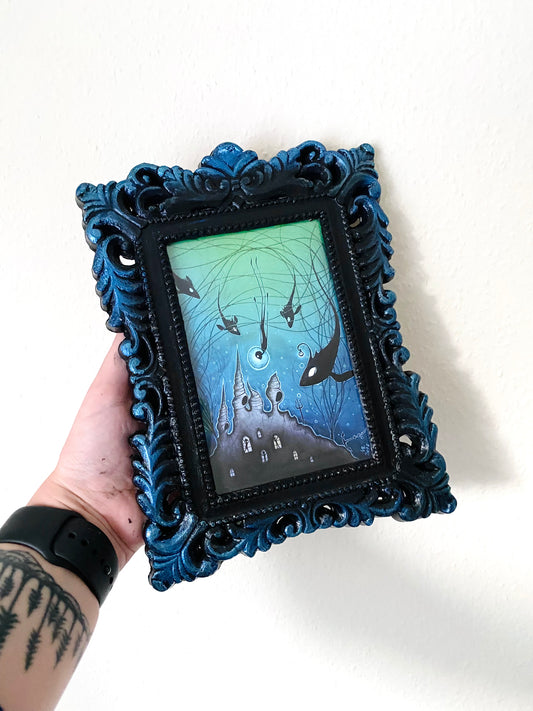 Mini framed art print in an ornate frame / Mini keretezett művészi nyomat díszes keretben